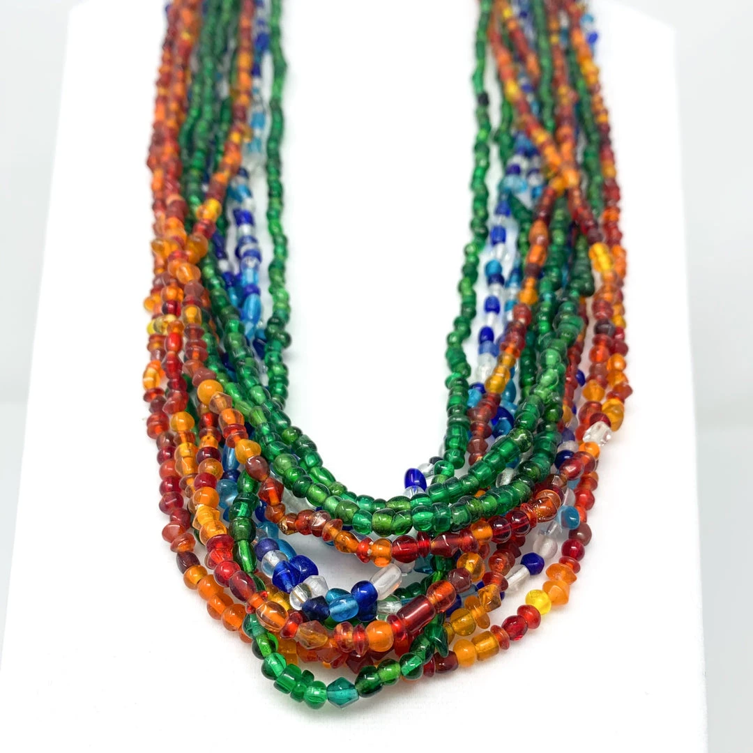 Mardi Gras Spot 27" Assorted Glass Bead Necklace (Dozen) 4 Mardi Gras Spot 27" Assorted Glass Bead Necklace (Dozen)