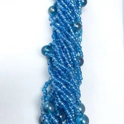 Mardi Gras Spot 27" Light Blue Glass Bead Necklace (Dozen) Beads 10 Mardi Gras Spot 27