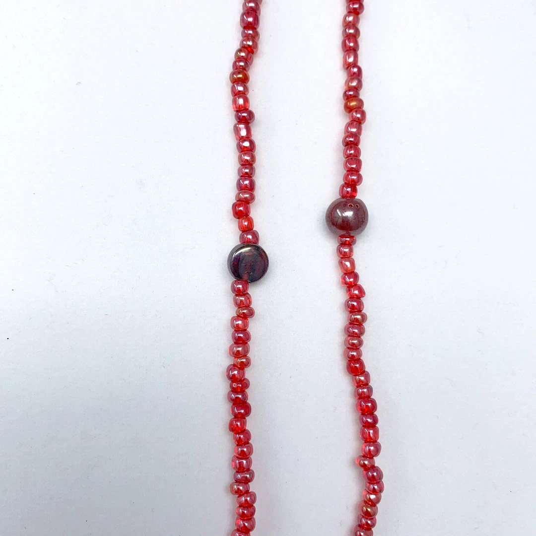 Mardi Gras Spot 27" Cherry Red Glass Bead Necklace (Dozen) Beads 6 Mardi Gras Spot 27" Cherry Red Glass Bead Necklace (Dozen) Beads