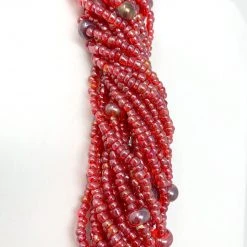 Mardi Gras Spot 27" Cherry Red Glass Bead Necklace (Dozen) Beads 11 Mardi Gras Spot 27
