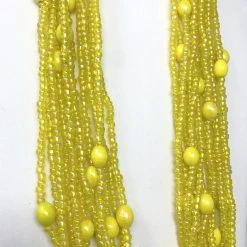 Mardi Gras Spot 27" Yellow Glass Bead Necklace (Dozen) Beads 9 Mardi Gras Spot 27