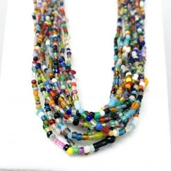 Mardi Gras Spot Beads 27" Multicolor Glass Bead Necklace (Dozen)
