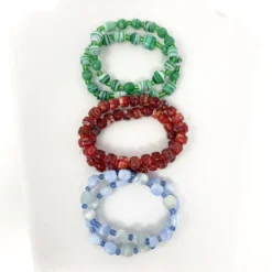 Mardi Gras Spot 7.5" Assorted Colors And Shape Glass Bead Bracelets (Dozen) Beads 5 Mardi Gras Spot 7.5