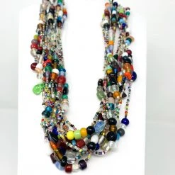 Mardi Gras Spot 27" Multicolor Glass Bead Necklace (Dozen)
