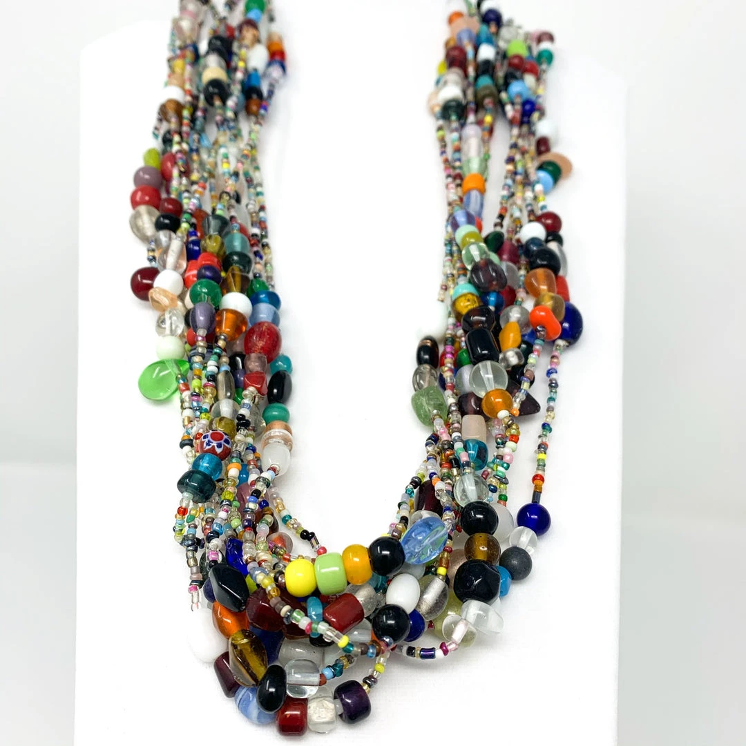 Mardi Gras Spot 27" Multicolor Glass Bead Necklace (Dozen) Mardi Gras Spot 27" Multicolor Glass Bead Necklace (Dozen)