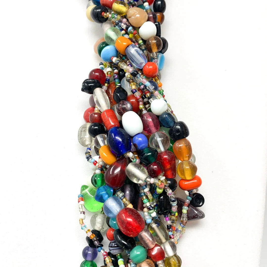 Mardi Gras Spot 27" Multicolor Glass Bead Necklace (Dozen) Mardi Gras Spot 27" Multicolor Glass Bead Necklace (Dozen)