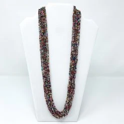 Mardi Gras Spot 27" Necklace Multicolor Glass Bead Necklace (Gross - 144 Pieces)