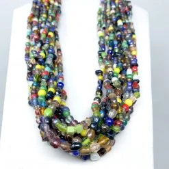 Mardi Gras Spot Beads 27" Assorted Glass Bead Necklace (Dozen)