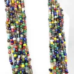 Mardi Gras Spot Beads 27" Assorted Glass Bead Necklace (Dozen) 4 Mardi Gras Spot Beads 27