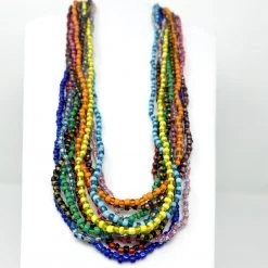 Mardi Gras Spot 27" 12 Assorted Color Glass Bead Necklace (Dozen) Beads