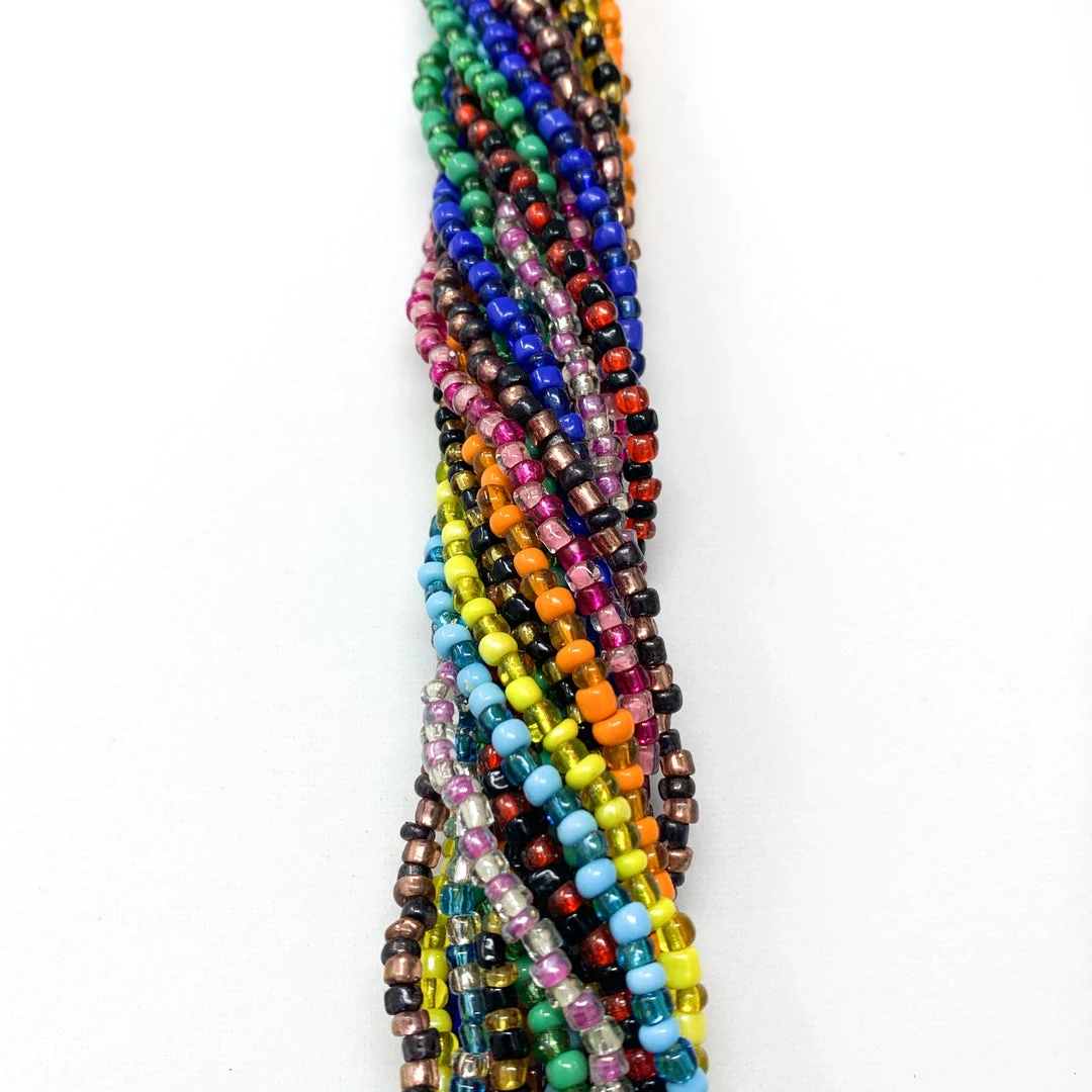 Mardi Gras Spot 27" 12 Assorted Color Glass Bead Necklace (Dozen) Beads Mardi Gras Spot 27" 12 Assorted Color Glass Bead Necklace (Dozen) Beads