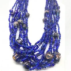 Mardi Gras Spot Beads 27" Blue Glass Bead Necklace (Dozen) 8 Mardi Gras Spot Beads 27