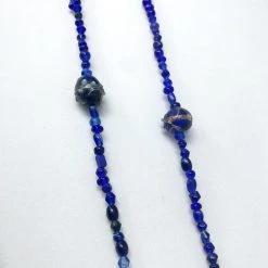 Mardi Gras Spot Beads 27" Blue Glass Bead Necklace (Dozen) 10 Mardi Gras Spot Beads 27