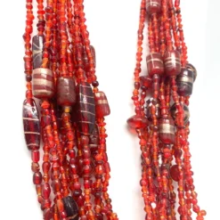 Mardi Gras Spot Beads 27" Red Glass Bead Necklace (Dozen) 4 Mardi Gras Spot Beads 27