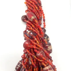 Mardi Gras Spot Beads 27" Red Glass Bead Necklace (Dozen) 6 Mardi Gras Spot Beads 27