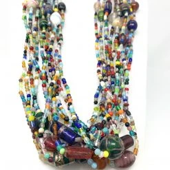 Mardi Gras Spot 27" Multicolor Festive Glass Bead Necklace (Dozen) Beads