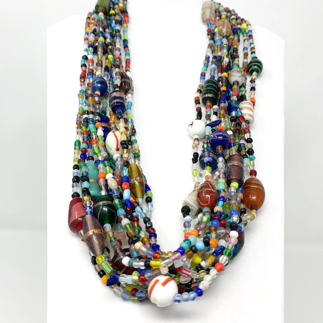 Mardi Gras Spot Beads 27" Multicolor Round Glass Bead Necklace (Dozen) Mardi Gras Spot Beads 27" Multicolor Round Glass Bead Necklace (Dozen)