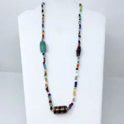 Mardi Gras Spot Beads 27" Multicolor Round Glass Bead Necklace (Dozen) 5 Mardi Gras Spot Beads 27