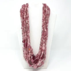 Mardi Gras Spot Beads 27" Pastel Pink Glass Bead Necklace (Dozen)