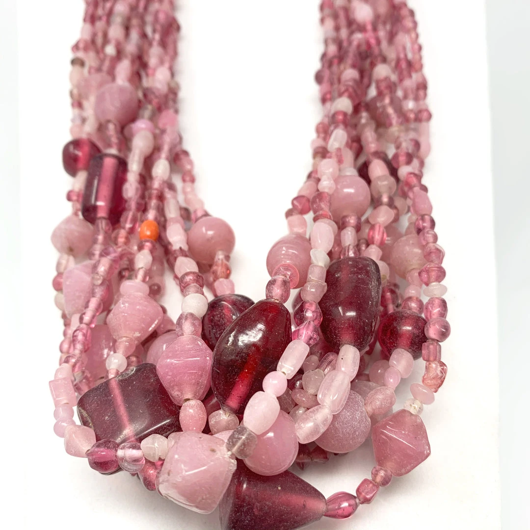 Mardi Gras Spot Beads 27" Pastel Pink Glass Bead Necklace (Dozen) Mardi Gras Spot Beads 27" Pastel Pink Glass Bead Necklace (Dozen)