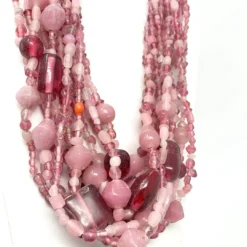 Mardi Gras Spot Beads 27" Pastel Pink Glass Bead Necklace (Dozen) 4 Mardi Gras Spot Beads 27