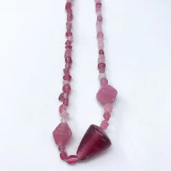 Mardi Gras Spot Beads 27" Pastel Pink Glass Bead Necklace (Dozen) 5 Mardi Gras Spot Beads 27