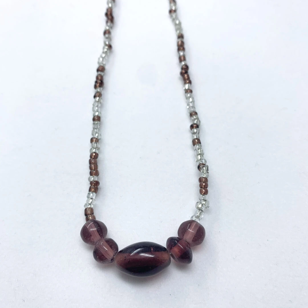 Mardi Gras Spot 27" Purple And Silver Glass Bead Necklace (Dozen) 6 Mardi Gras Spot 27" Purple And Silver Glass Bead Necklace (Dozen)