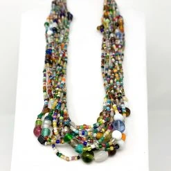 Mardi Gras Spot 27" Multicolor Earth Tone Glass Bead Necklace (Dozen) Beads