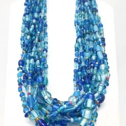 Mardi Gras Spot 27" Turquoise Glass Bead Necklace (Dozen)