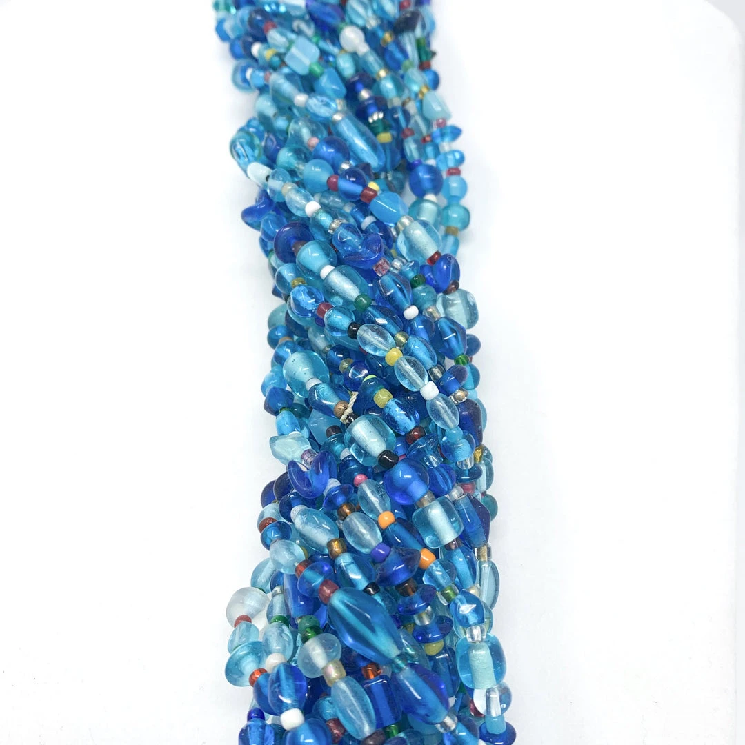 Mardi Gras Spot 27" Turquoise Glass Bead Necklace (Dozen) 7 Mardi Gras Spot 27" Turquoise Glass Bead Necklace (Dozen)
