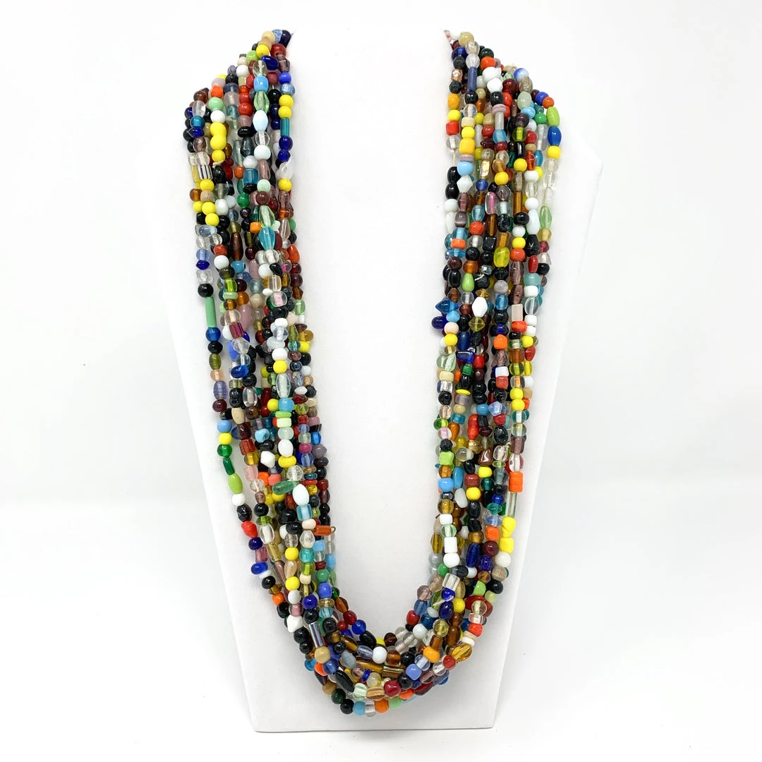 Mardi Gras Spot Beads 27" Multicolor Glass Bead Necklace (Dozen) 3 Mardi Gras Spot Beads 27" Multicolor Glass Bead Necklace (Dozen)