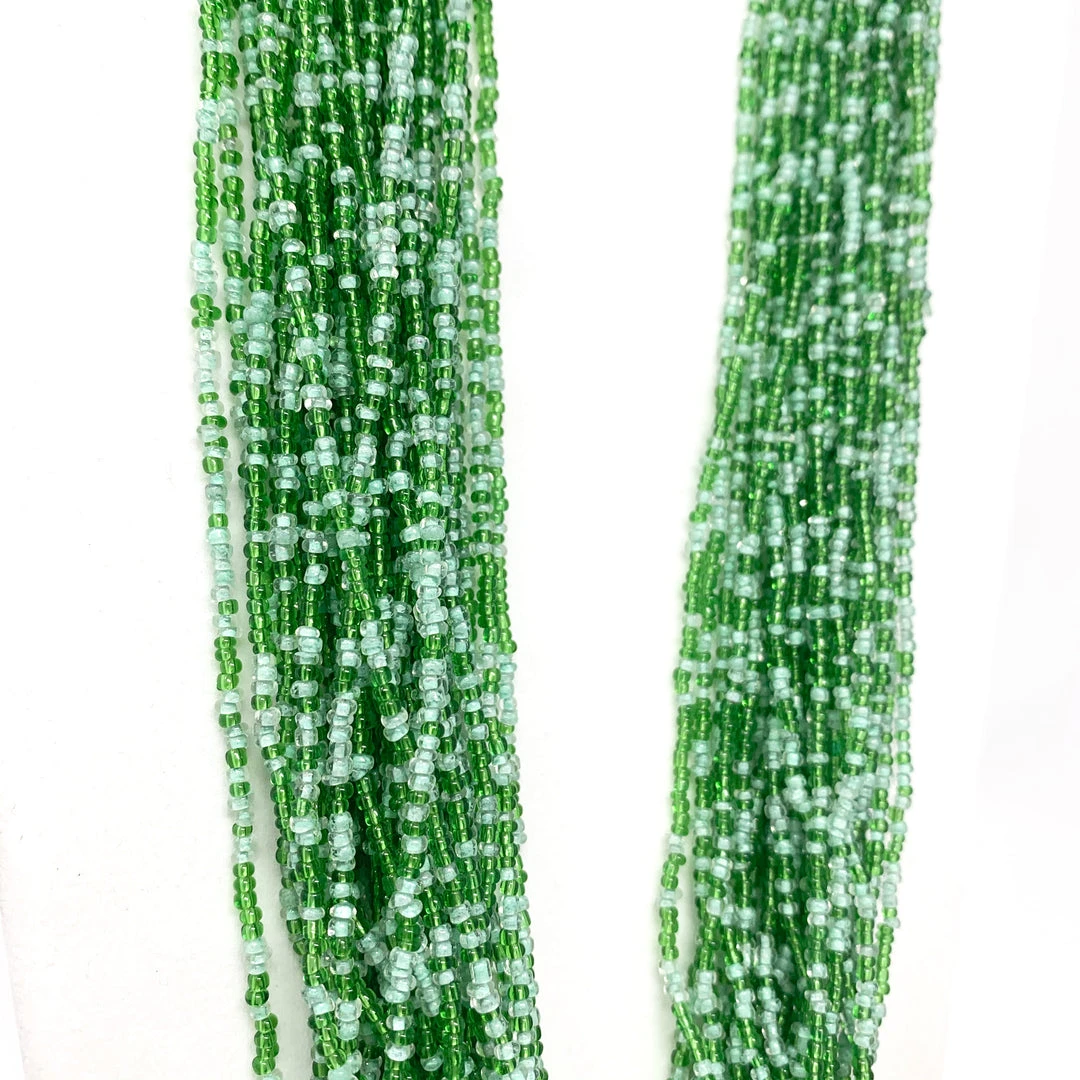 Mardi Gras Spot 27" Green Glass Bead Necklace (Dozen) Beads 5 Mardi Gras Spot 27" Green Glass Bead Necklace (Dozen) Beads