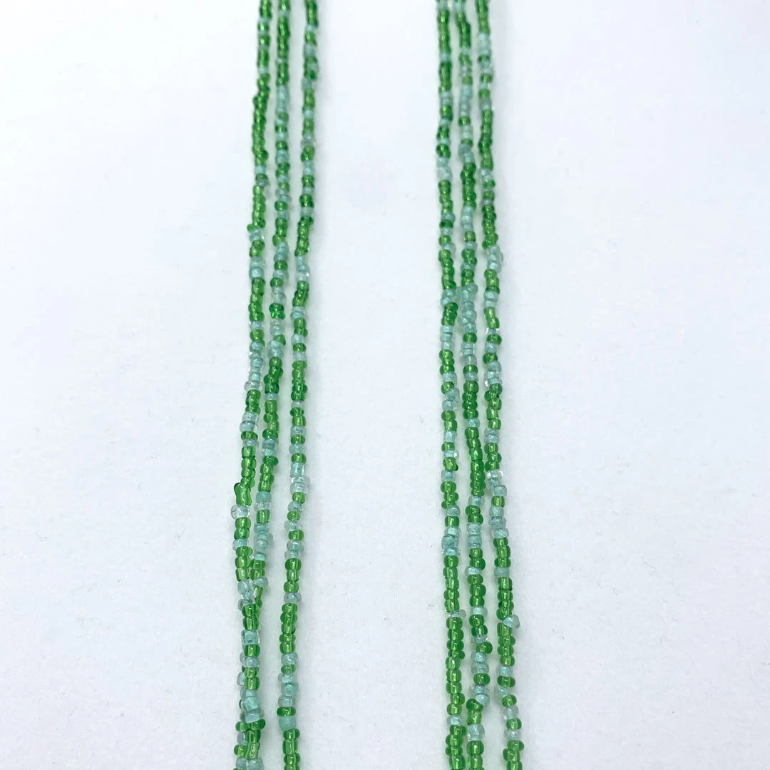 Mardi Gras Spot 27" Green Glass Bead Necklace (Dozen) Beads 6 Mardi Gras Spot 27" Green Glass Bead Necklace (Dozen) Beads