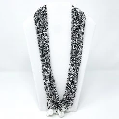 Sale Beads 27" Black And White Glass Bead Necklace (Dozen)