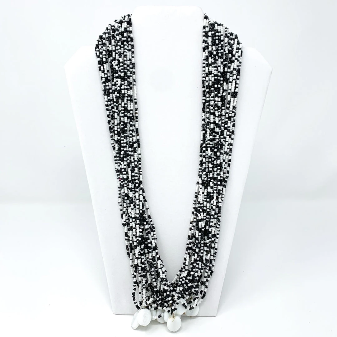 Sale Beads 27" Black And White Glass Bead Necklace (Dozen) Sale Beads 27" Black And White Glass Bead Necklace (Dozen)