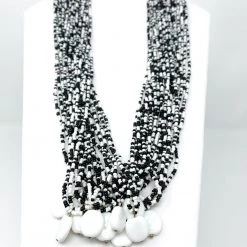 Sale Beads 27" Black And White Glass Bead Necklace (Dozen)