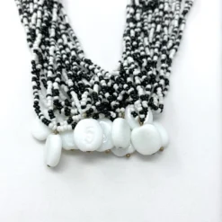 Sale Beads 27" Black And White Glass Bead Necklace (Dozen) 5 Sale Beads 27