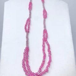 Mardi Gras Spot 27" Pink Glass Bead Necklace (Dozen) 10 Mardi Gras Spot 27