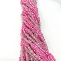 Mardi Gras Spot 27" Pink Glass Bead Necklace (Dozen) 11 Mardi Gras Spot 27