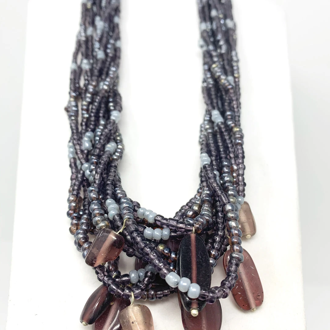 Mardi Gras Spot 27" Purple Glass Bead Necklace (Dozen) 4 Mardi Gras Spot 27" Purple Glass Bead Necklace (Dozen)