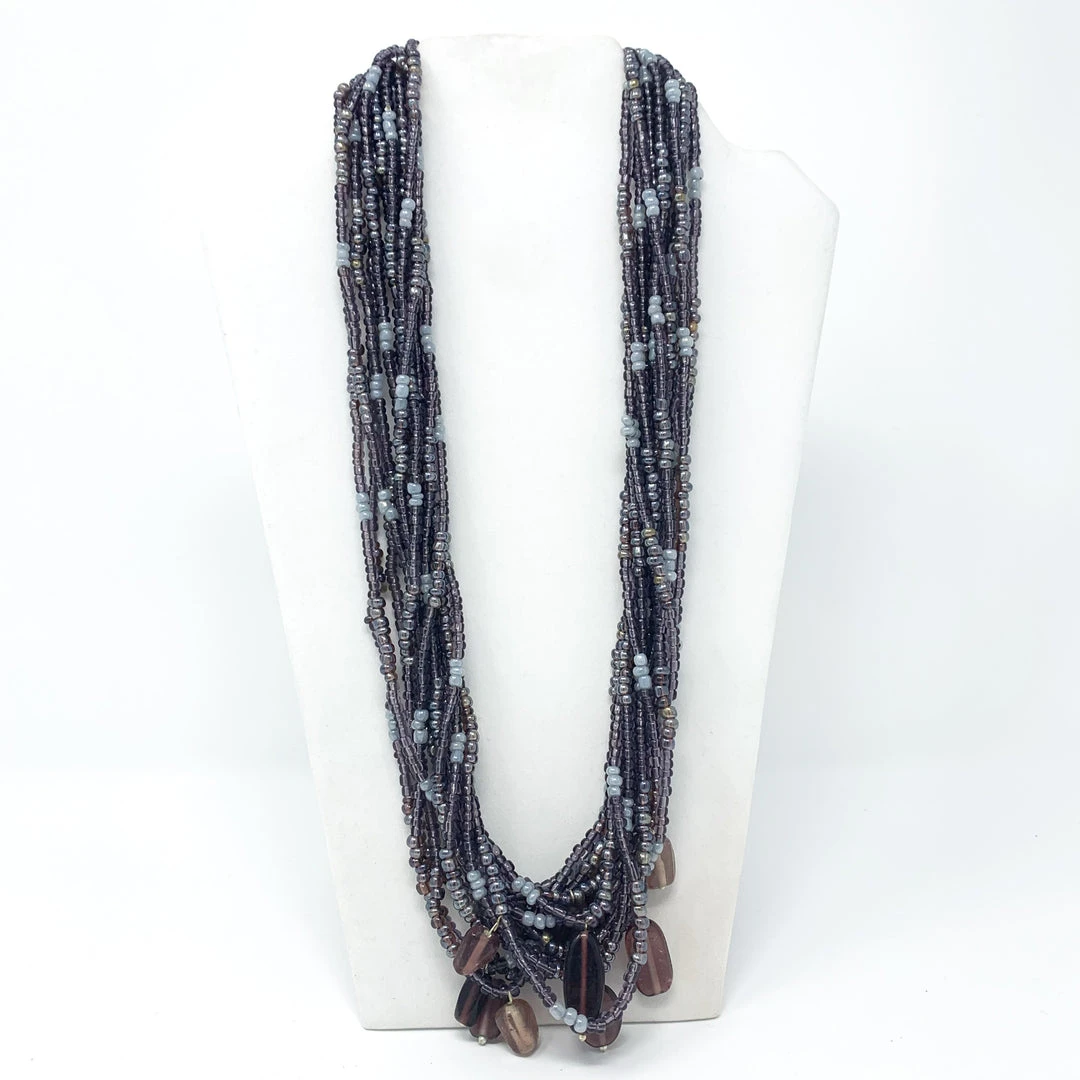 Mardi Gras Spot 27" Purple Glass Bead Necklace (Dozen) 7 Mardi Gras Spot 27" Purple Glass Bead Necklace (Dozen)