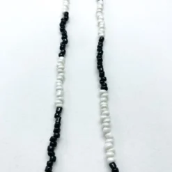 Mardi Gras Spot 27" Black And White Glass Bead Necklace (Dozen) 5 Mardi Gras Spot 27