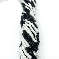 Mardi Gras Spot 27" Black And White Glass Bead Necklace (Dozen) 6 Mardi Gras Spot 27
