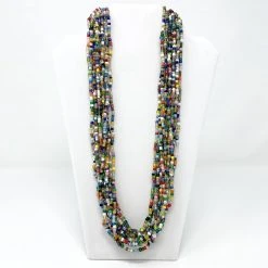 Mardi Gras Spot 27" Multicolor Glass Bead Necklace (Dozen) Beads