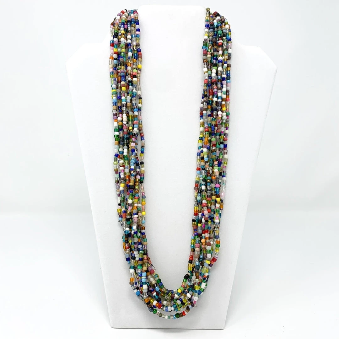 Mardi Gras Spot 27" Multicolor Glass Bead Necklace (Dozen) Beads 3 Mardi Gras Spot 27" Multicolor Glass Bead Necklace (Dozen) Beads