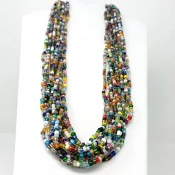 Mardi Gras Spot 27" Multicolor Glass Bead Necklace (Dozen) Beads