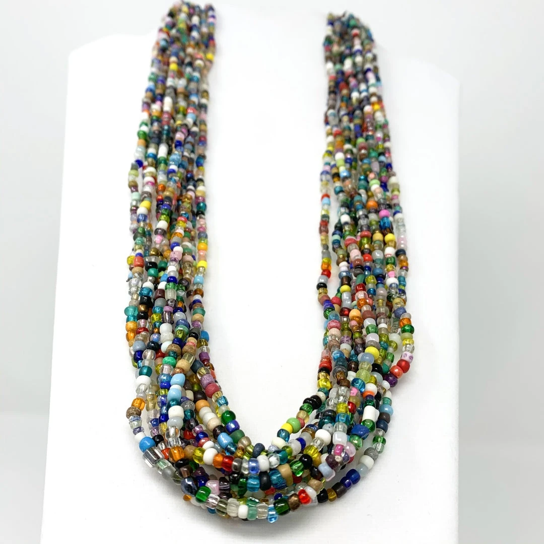 Mardi Gras Spot 27" Multicolor Glass Bead Necklace (Dozen) Beads 4 Mardi Gras Spot 27" Multicolor Glass Bead Necklace (Dozen) Beads