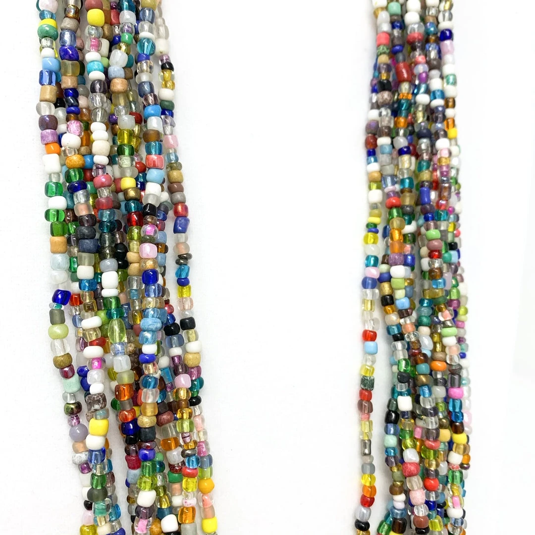 Mardi Gras Spot 27" Multicolor Glass Bead Necklace (Dozen) Beads 5 Mardi Gras Spot 27" Multicolor Glass Bead Necklace (Dozen) Beads
