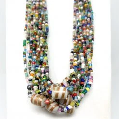Mardi Gras Spot Beads 27" Multicolor Glass Bead Necklace (Dozen)