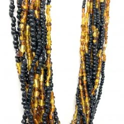 Mardi Gras Spot 27" Black And Golden Glass Bead Necklace (Dozen) 9 Mardi Gras Spot 27